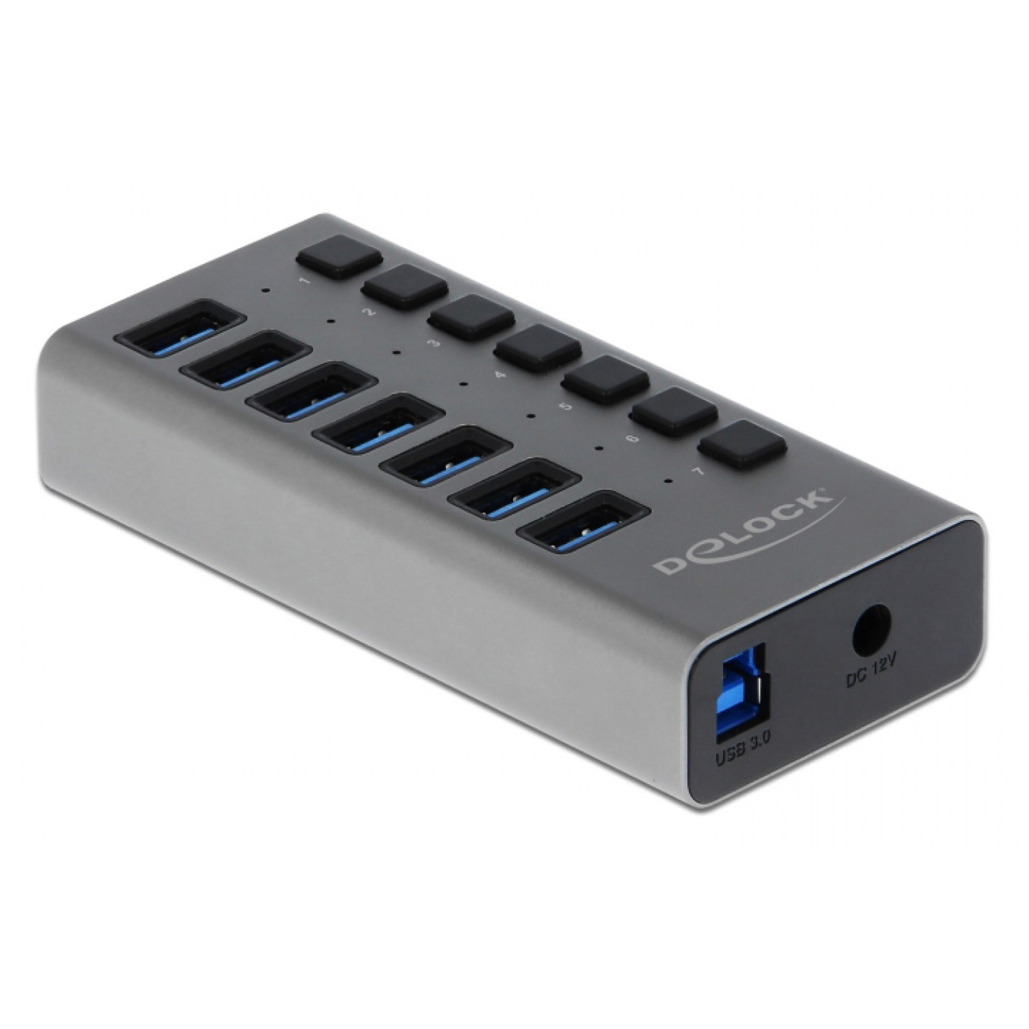 DELOCK hub 7x USB με διακόπτες 63975, USB 3.0, 5Gbps, 3Α, LED, γκρι DELOCK hub 7x USB με διακόπτες 63975, USB 3.0, 5Gbps, 3Α, LED, γκρι