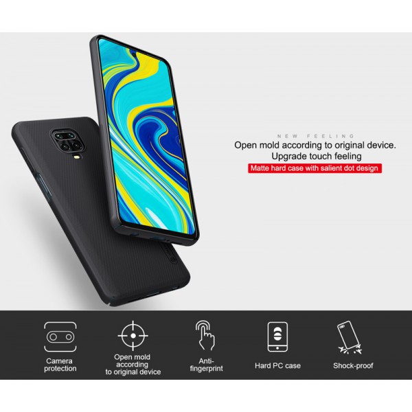 NILLKIN θήκη Super Frost Shield για Xiaomi Note 9 Pro & Max/9s, μαύρη NILLKIN θήκη Super Frost Shield για Xiaomi Note 9 Pro & Max/9s, μαύρη
