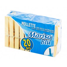 MARISA BLU πλαστικά μανταλάκια ρούχων, μπεζ & μπλε, 20τμχ