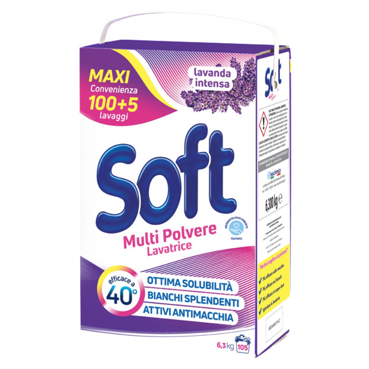 SOFT απορρυπαντικό πλυντηρίου σε σκόνη Λεβάντα, 105 μεζούρες, 6.3kg