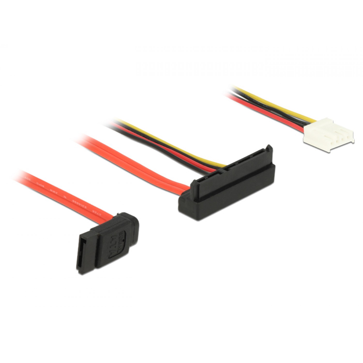 DELOCK Cable SATA 6Gb/s 7pin + 4pin σε SATA 22pin, 5V-12V, γωνιακό 30cm
