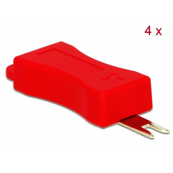 Delock Εργαλείο 86412 για τον σύνδεσμο ασφαλείας RJ45 4τμχ, κόκκινο