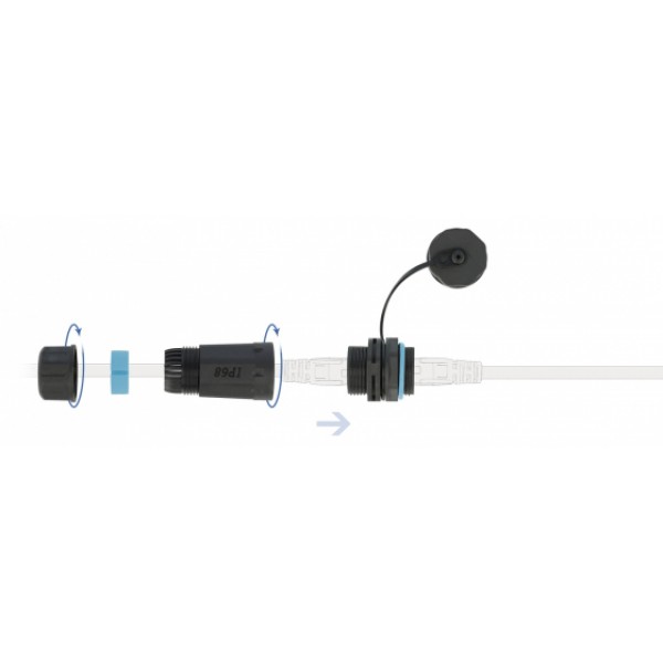 DELOCK αδιάβροχος σύνδεσμος RJ45 Cat.6A 86701, μπλε DELOCK αδιάβροχος σύνδεσμος RJ45 Cat.6A 86701, μπλε