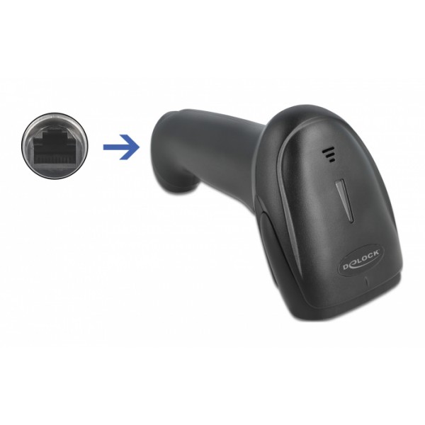 DELOCK USB barcode scanner 1D και 2D 90522, με καλώδιο σύνδεσης, μαύρο