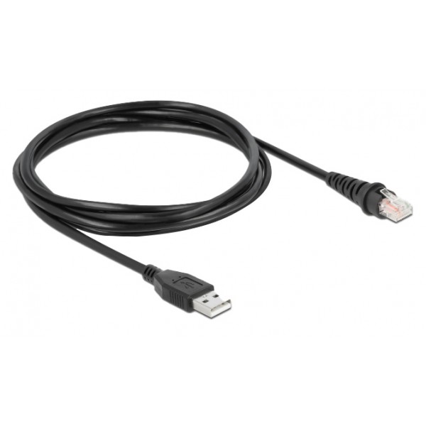 DELOCK USB barcode scanner 1D και 2D 90522, με καλώδιο σύνδεσης, μαύρο