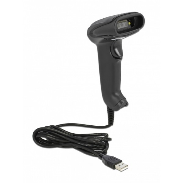 DELOCK USB barcode scanner 1D και 2D 90522, με καλώδιο σύνδεσης, μαύρο