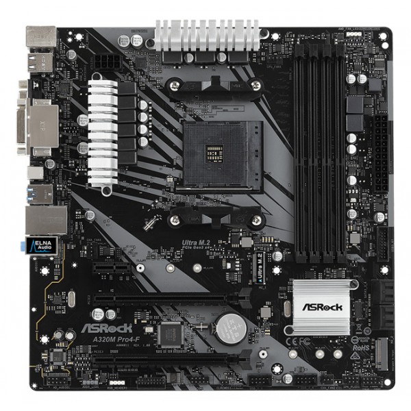 ASROCK μητρική A320M Pro4-F, 4x DDR4, AM4, USB 3.1, mATX ASROCK μητρική A320M Pro4-F, 4x DDR4, AM4, USB 3.1, mATX
