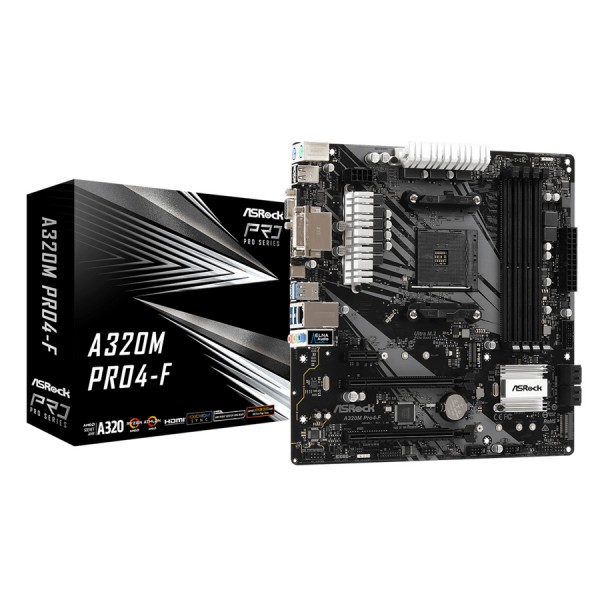 ASROCK μητρική A320M Pro4-F, 4x DDR4, AM4, USB 3.1, mATX ASROCK μητρική A320M Pro4-F, 4x DDR4, AM4, USB 3.1, mATX