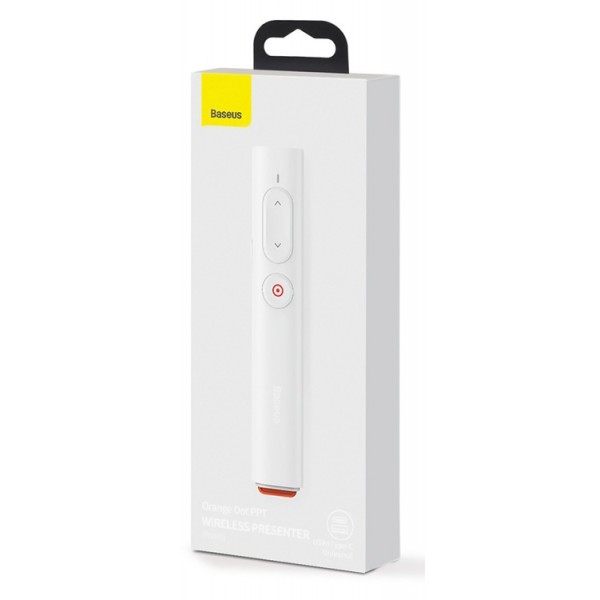 BASEUS τηλεχειριστήριο παρουσιάσεων ACFYB-A02 με laser 100m, λευκό