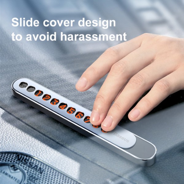 BASEUS συρόμενο panel αναγραφής τηλεφώνου ACNUM-E0G, για parking, γκρι