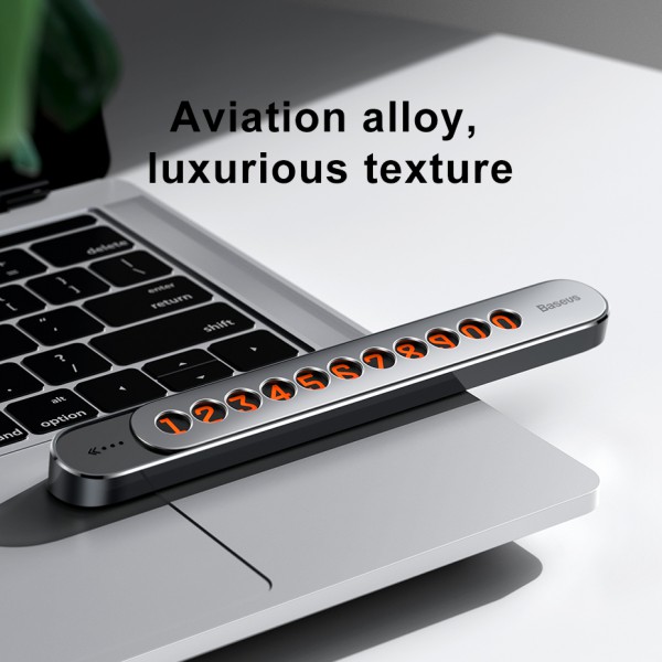 BASEUS συρόμενο panel αναγραφής τηλεφώνου ACNUM-E0G, για parking, γκρι