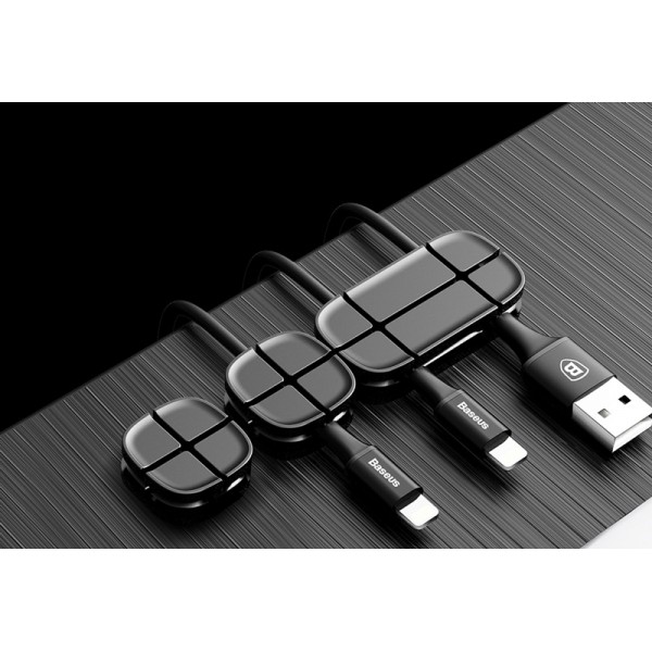 BASEUS σετ οργάνωσης καλωδίων ACTDJ-01, μαύρο, 3τμχ BASEUS σετ οργάνωσης καλωδίων ACTDJ-01, μαύρο, 3τμχ
