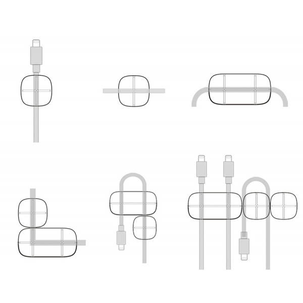 BASEUS σετ οργάνωσης καλωδίων ACTDJ-01, μαύρο, 3τμχ BASEUS σετ οργάνωσης καλωδίων ACTDJ-01, μαύρο, 3τμχ