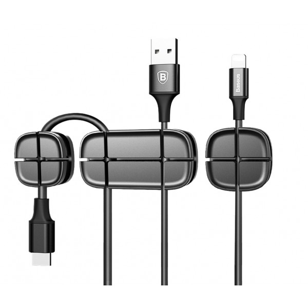 BASEUS σετ οργάνωσης καλωδίων ACTDJ-01, μαύρο, 3τμχ BASEUS σετ οργάνωσης καλωδίων ACTDJ-01, μαύρο, 3τμχ