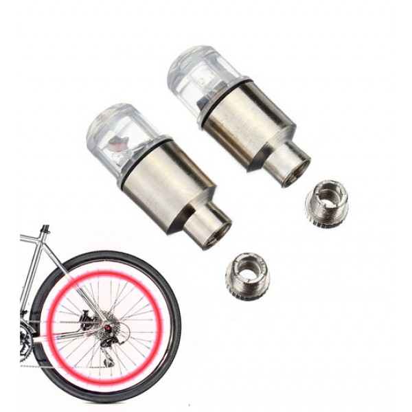 Καπάκι βαλβίδας ποδηλάτου με φως, 2 τμχ, κόκκινο