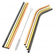 Σετ μεταλλικά καλαμάκια & βουρτσάκι καθαρισμού AG371C, 9τμχ