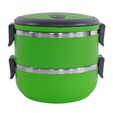 Δοχείο φαγητού AG479A με επένδυση inox, σετ 2τμχ, πράσινο