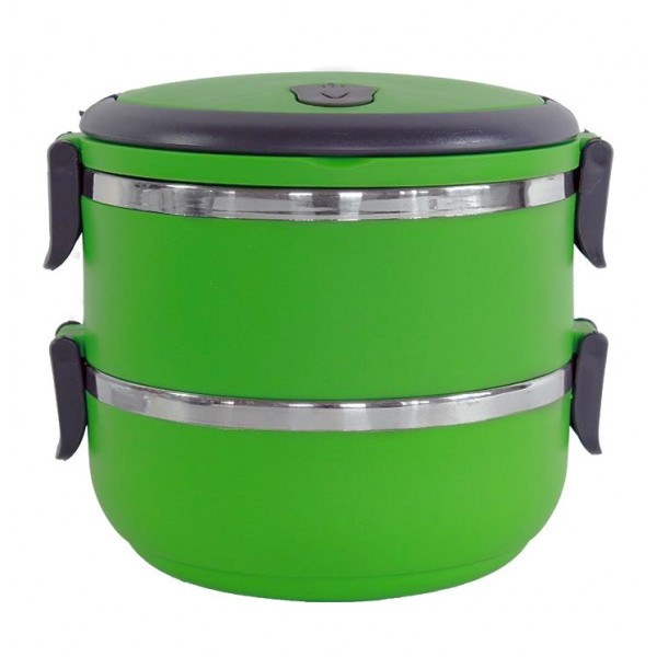 Δοχείο φαγητού AG479A με επένδυση inox, σετ 2τμχ, πράσινο Δοχείο φαγητού AG479A με επένδυση inox, σετ 2τμχ, πράσινο