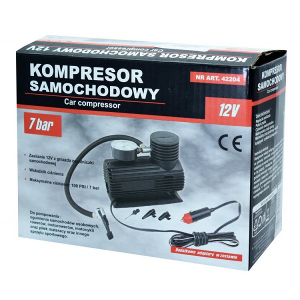 AMIO συμπιεστής αέρος αυτοκινήτου 42204, 12V, 100PSI/7bar