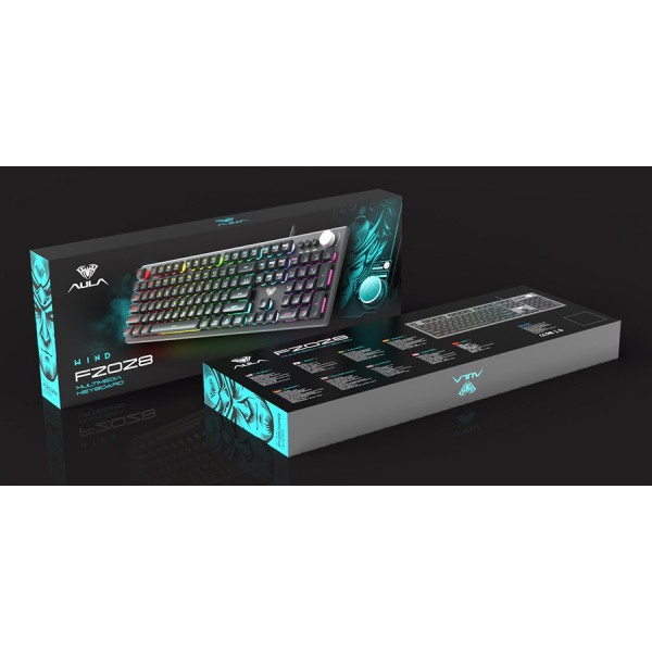 AULA Gaming πληκτρολόγιο F2028, RGB, μαύρο-γκρι AULA Gaming πληκτρολόγιο F2028, RGB, μαύρο-γκρι
