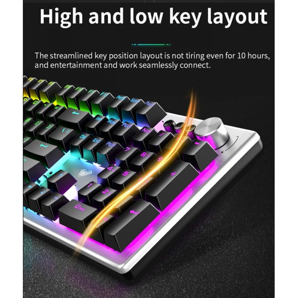 AULA Gaming πληκτρολόγιο F2028, RGB, μαύρο-γκρι AULA Gaming πληκτρολόγιο F2028, RGB, μαύρο-γκρι