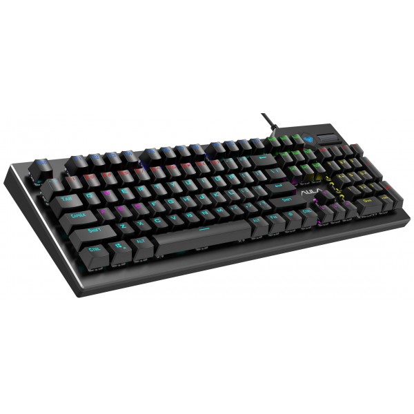 AULA μηχανικό πληκτρολόγιο AUL-F2063, RGB, blue switch, μαύρο-γκρι AULA μηχανικό πληκτρολόγιο AUL-F2063, RGB, blue switch, μαύρο-γκρι
