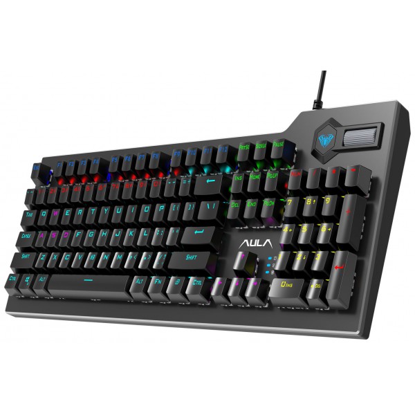 AULA μηχανικό πληκτρολόγιο AUL-F2063, RGB, blue switch, μαύρο-γκρι AULA μηχανικό πληκτρολόγιο AUL-F2063, RGB, blue switch, μαύρο-γκρι
