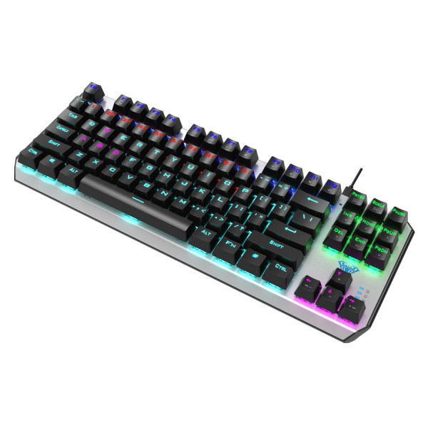 AULA μηχανικό πληκτρολόγιο F2067, RGB, blue switch, 87 πλήκτρα, ασημί AULA μηχανικό πληκτρολόγιο F2067, RGB, blue switch, 87 πλήκτρα, ασημί
