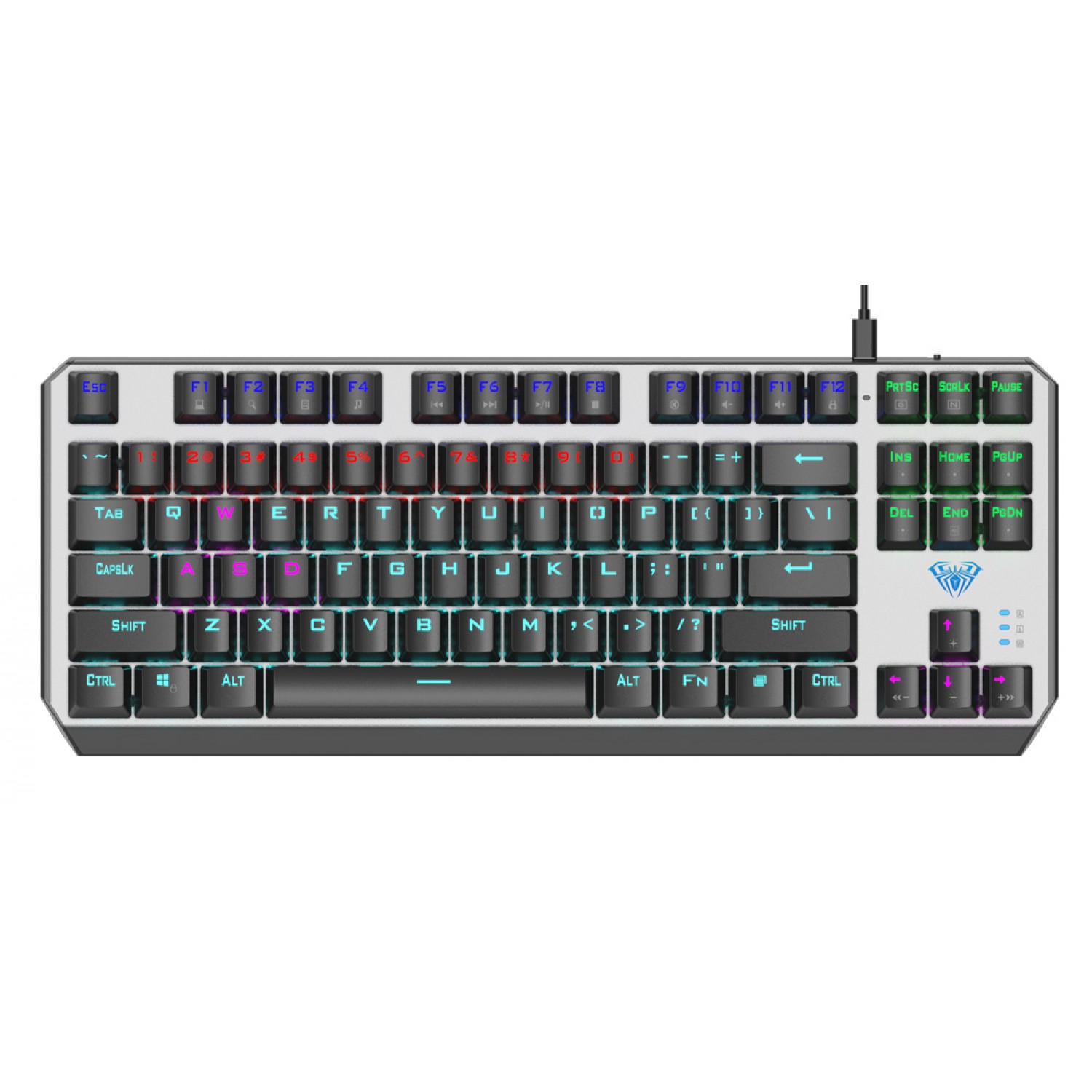 AULA μηχανικό πληκτρολόγιο F2067, RGB, blue switch, 87 πλήκτρα, ασημί AULA μηχανικό πληκτρολόγιο F2067, RGB, blue switch, 87 πλήκτρα, ασημί