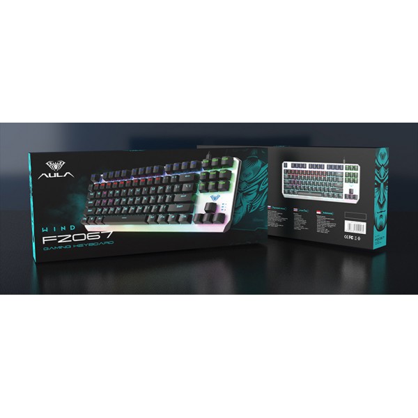 AULA μηχανικό πληκτρολόγιο F2067, RGB, blue switch, 87 πλήκτρα, ασημί AULA μηχανικό πληκτρολόγιο F2067, RGB, blue switch, 87 πλήκτρα, ασημί
