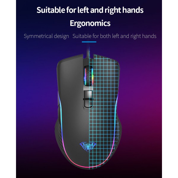 AULA ενσύρματο gaming ποντίκι Wind F806, 2400DPI, 7 πλήκτρα, RGB, μαύρο AULA ενσύρματο gaming ποντίκι Wind F806, 2400DPI, 7 πλήκτρα, RGB, μαύρο