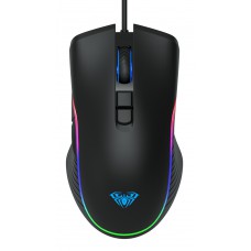 AULA ενσύρματο gaming ποντίκι Wind F806, 2400DPI, 7 πλήκτρα, RGB, μαύρο