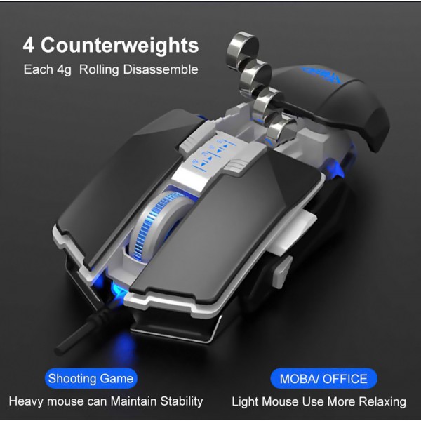 AULA ενσύρματο gaming ποντίκι Fire Η508, 4800DPI, 7 πλήκτρα, μαύρο AULA ενσύρματο gaming ποντίκι Fire Η508, 4800DPI, 7 πλήκτρα, μαύρο