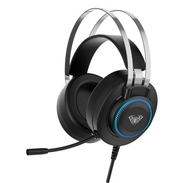 AULA gaming headset S601USB, RGB, USB, 50mm, μαύρο