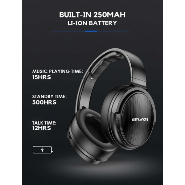 AWEI headphones A780BL, wireless & wired, BT 5.0, μαύρα AWEI headphones A780BL, wireless & wired, BT 5.0, μαύρα