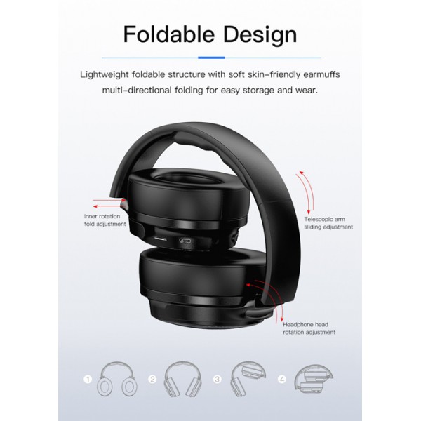 AWEI headphones A780BL, wireless & wired, BT 5.0, μαύρα AWEI headphones A780BL, wireless & wired, BT 5.0, μαύρα