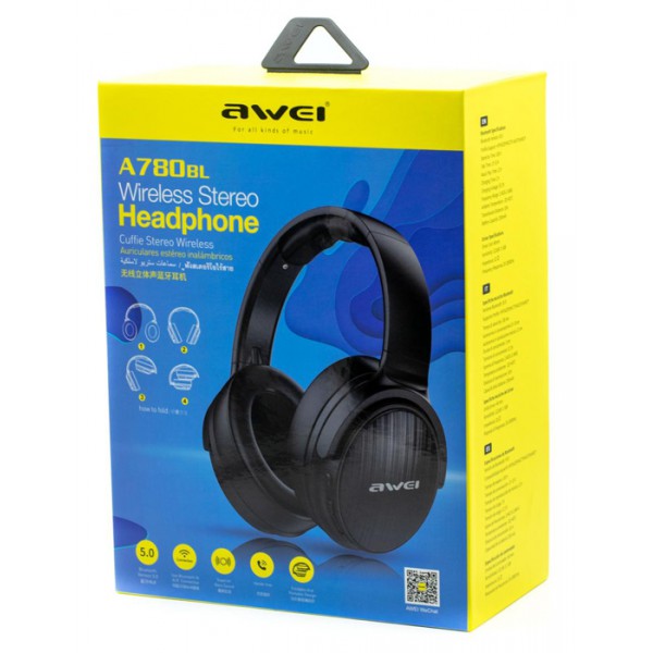 AWEI headphones A780BL, wireless & wired, BT 5.0, μαύρα AWEI headphones A780BL, wireless & wired, BT 5.0, μαύρα