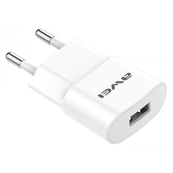 AWEI φορτιστής τοίχου με καλώδιο C-831, USB, 2.1A, λευκός AWEI φορτιστής τοίχου με καλώδιο C-831, USB, 2.1A, λευκός