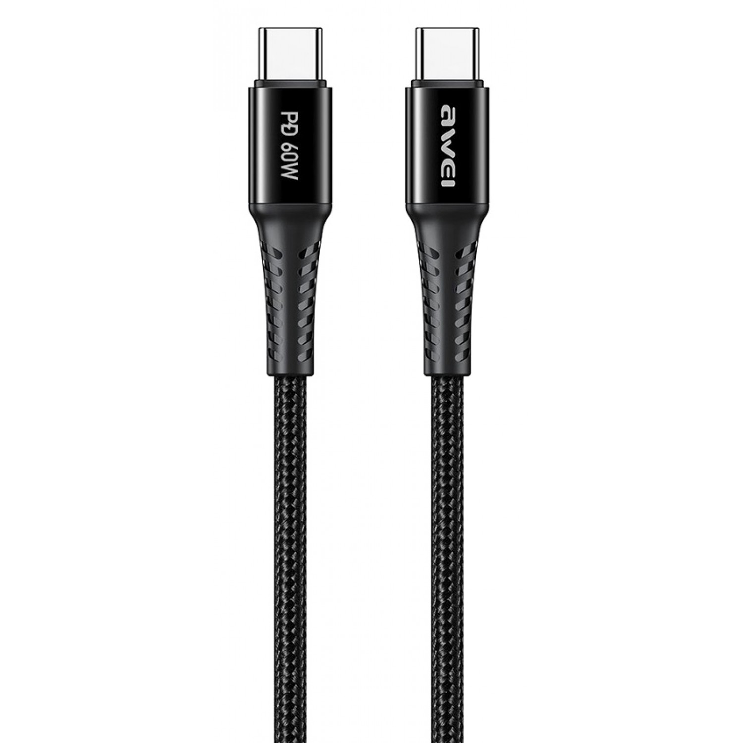 AWEI καλώδιο USB Type-C CL-111T, PD 60W, 3A, 1m, μαύρο AWEI καλώδιο USB Type-C CL-111T, PD 60W, 3A, 1m, μαύρο