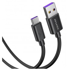 AWEI καλώδιο USB σε Type-C CL-113T, 5A, 0.30m, μαύρο