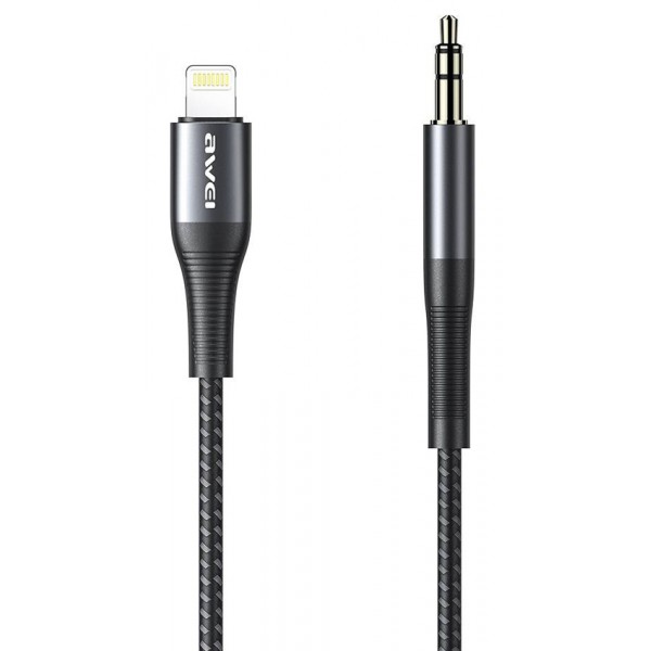 AWEI καλώδιο Lightning σε 3.5mm CL-116L, 1m, μαύρο AWEI καλώδιο Lightning σε 3.5mm CL-116L, 1m, μαύρο