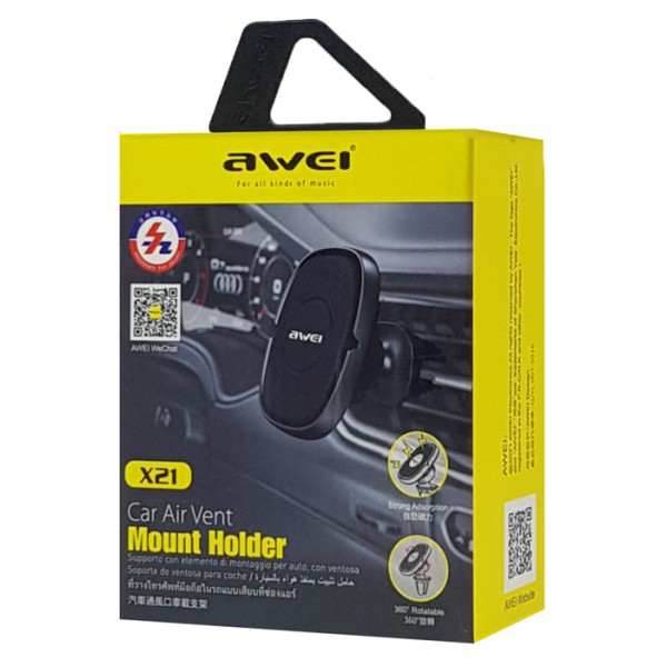 AWEI βάση smartphone για αυτοκίνητο X21, μαγνητική, μαύρη AWEI βάση smartphone για αυτοκίνητο X21, μαγνητική, μαύρη