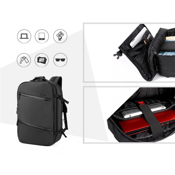 ARCTIC HUNTER τσάντα πλάτης B-00184-BK με θήκη laptop 17", μαύρη