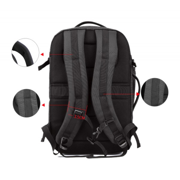 ARCTIC HUNTER τσάντα πλάτης B-00187-BK με θήκη laptop 15.6", μαύρη