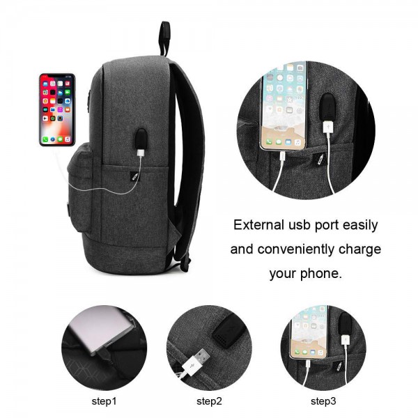 ARCTIC HUNTER τσάντα πλάτης B-00290-BK με θήκη laptop 15.6", μαύρη