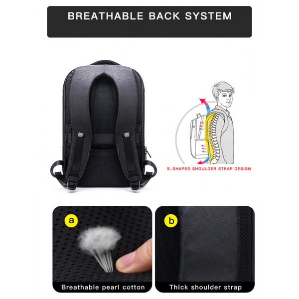 ARCTIC HUNTER τσάντα πλάτης B00193-BL με θήκη laptop 15.6, γκρι