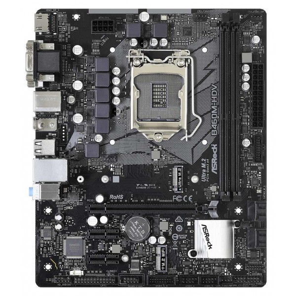 ASROCK μητρική B460M-HDV, 2x DDR4, s1200, USB 3.2, mATX