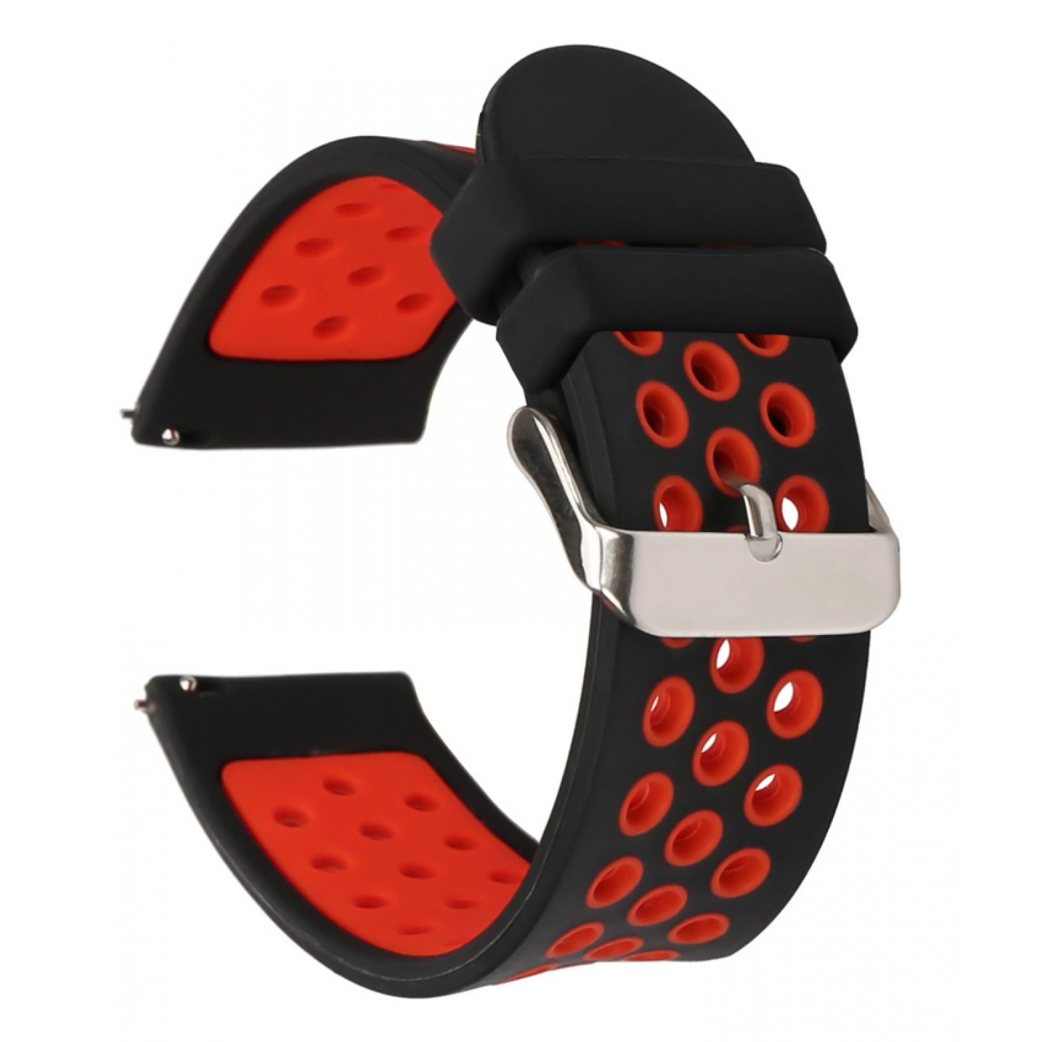 Λουράκι σιλικόνης BAND22MM-BKRD, 22mm, μαύρο-κόκκινο