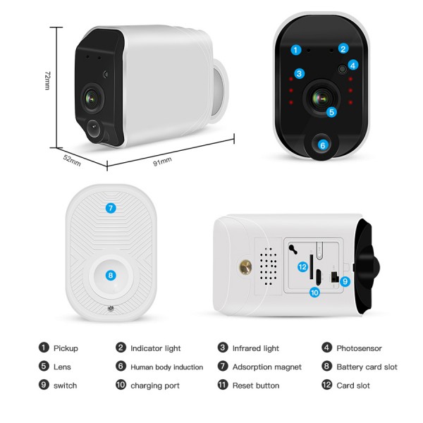 INNOTRONIK Κάμερα με μπαταρίες BC5-CAM, WiFi, 2MP HD, ανιχνευτής κίνησης