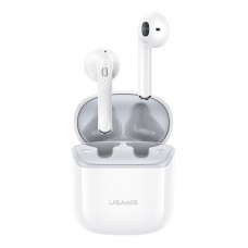 USAMS earphones US-SY02 με θήκη φόρτισης, True Wireless, λευκά